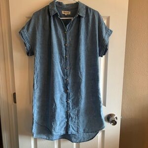 Madewell Central Short Sleeve Button-Front Shirtdress, Size M